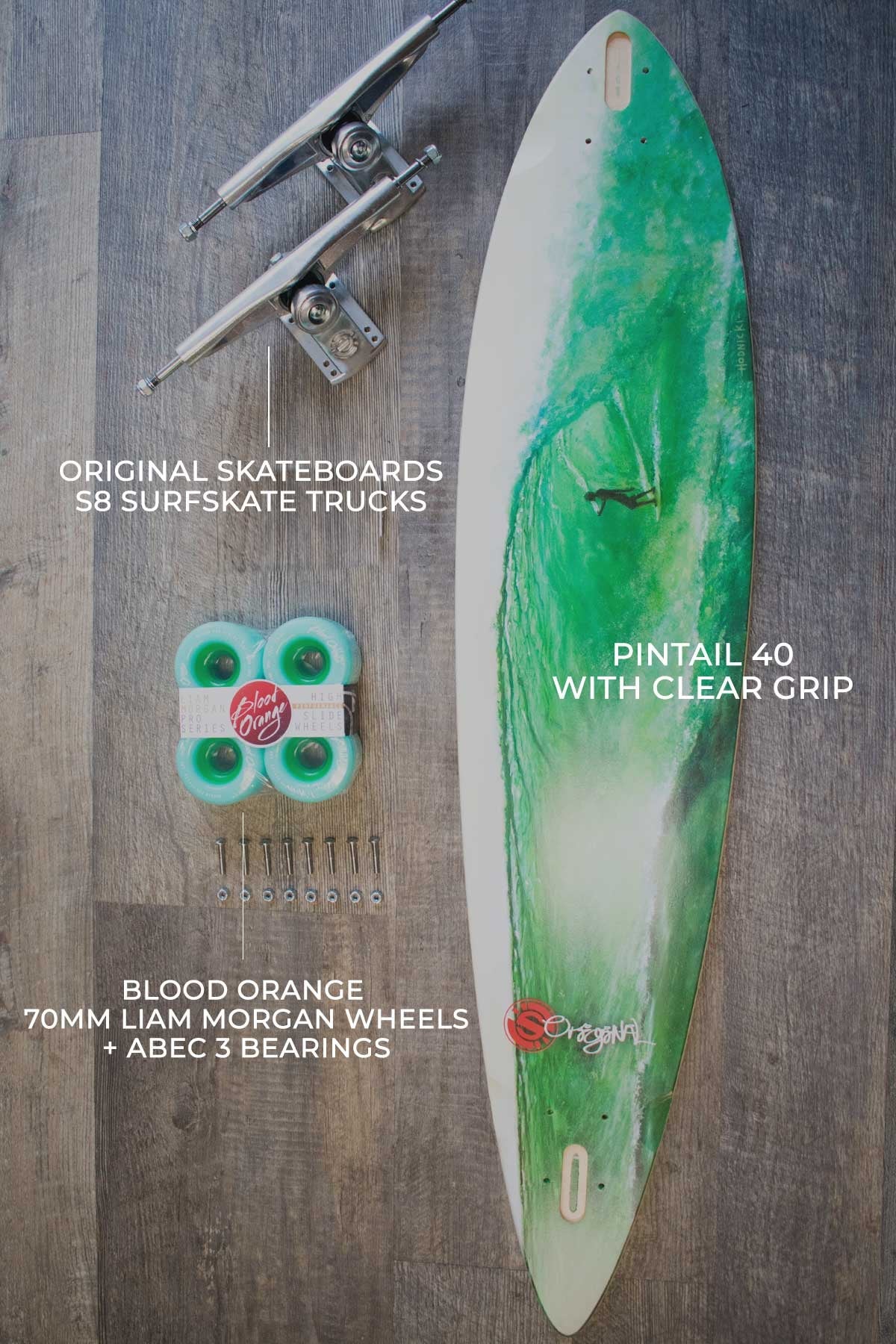 Pintail 40 Learn to Ride SurfSkate Hybrid Longboard Complete - Image 2